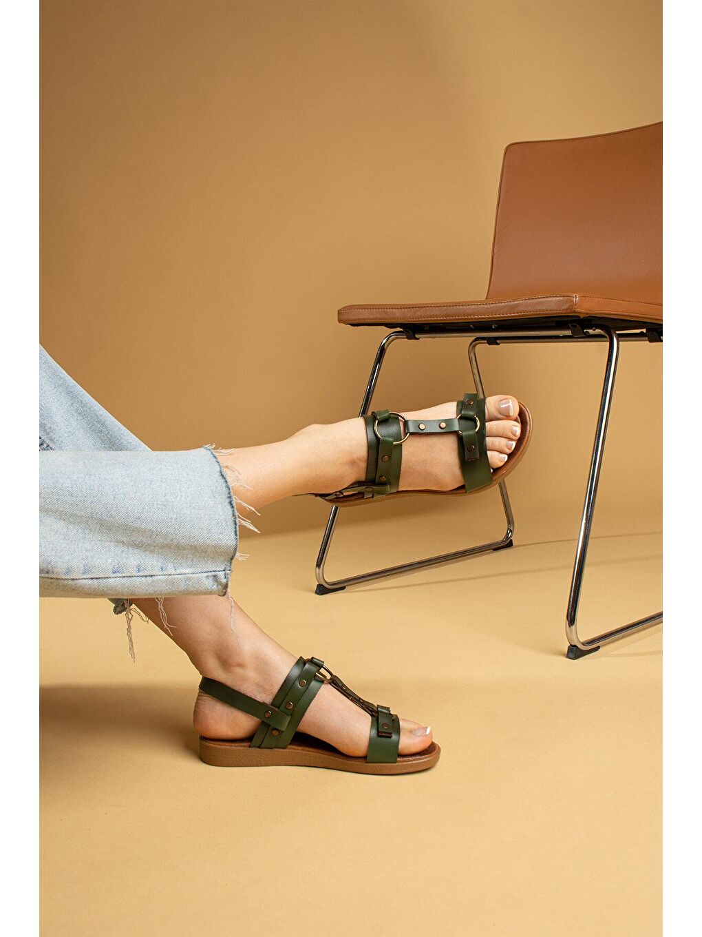 Haki Rahat Taban Kadın Sandalet 51-831-23-2