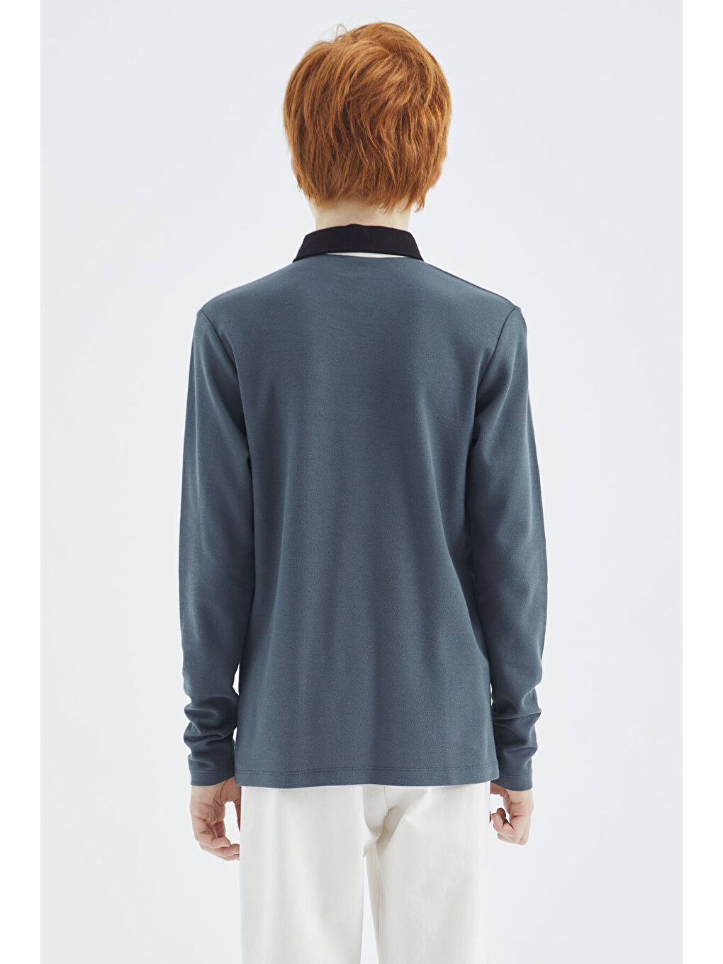 Orman Yeşili Polo Yaka Basic Erkek Çocuk Tişört - 11171-4