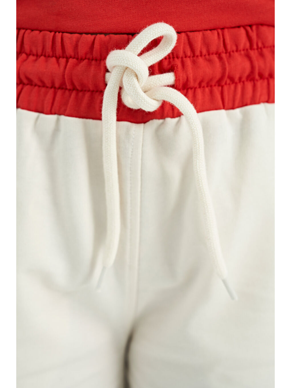 Ekru Yakalı Kısa Kollu Rahat Form Kız Çocuk Şort Takım - 75131-9