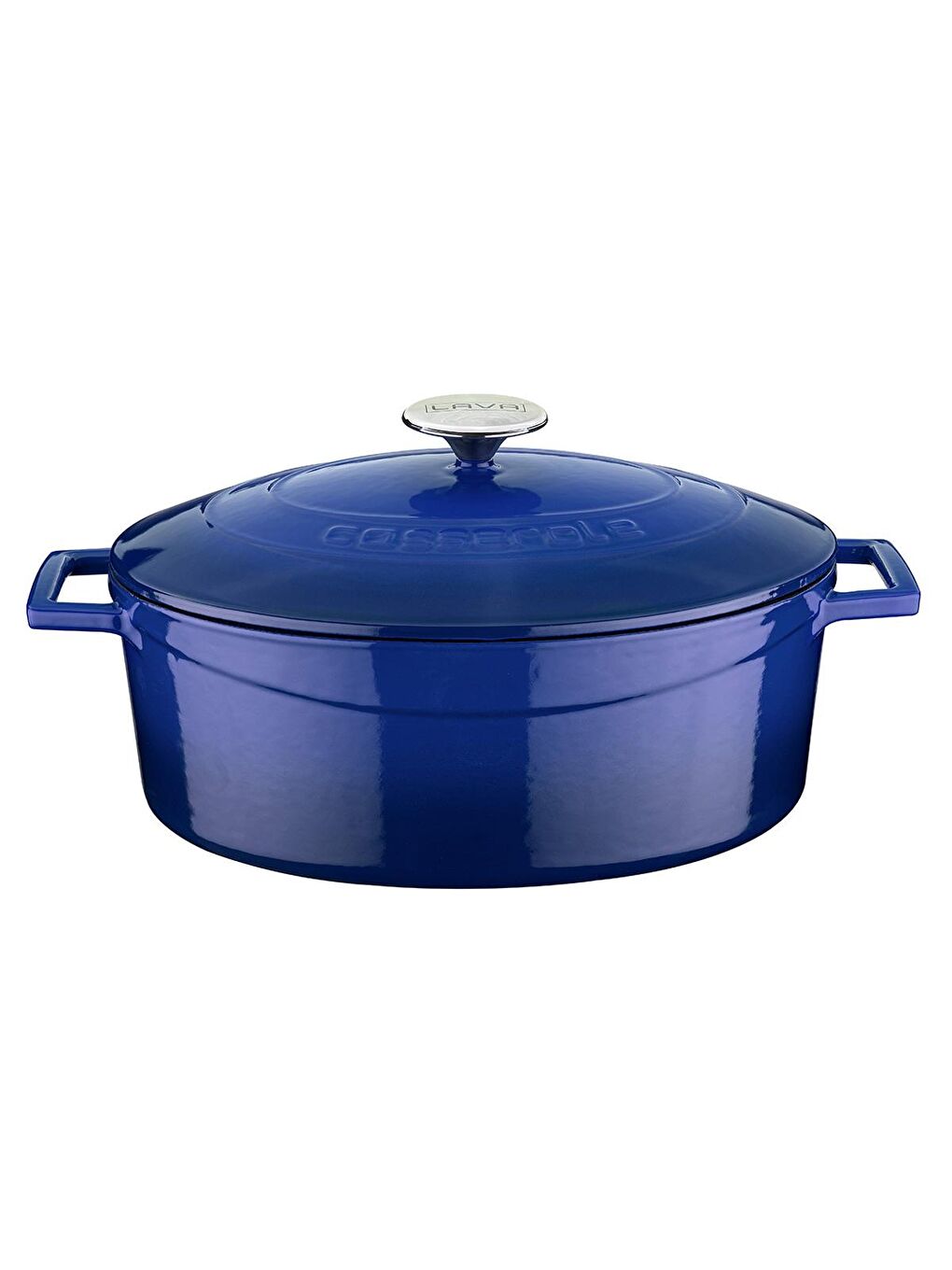 Mavi Oval Tencere. Folk Serisi Ölçü 23x29cm.