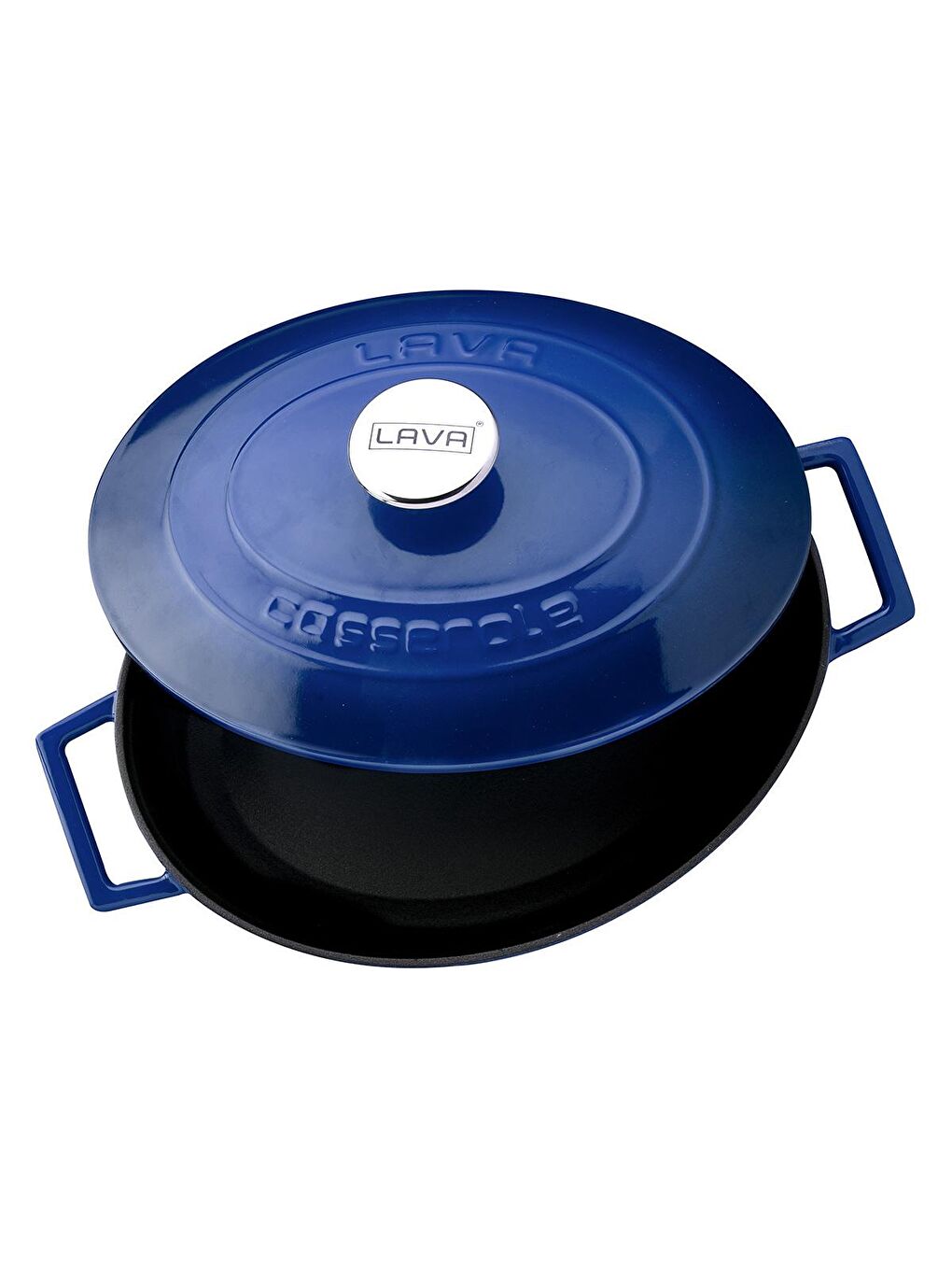 Mavi Oval Tencere. Folk Serisi Ölçü 23x29cm.-1