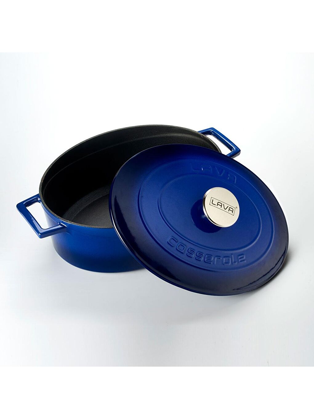 Mavi Oval Tencere. Folk Serisi Ölçü 23x29cm.-2