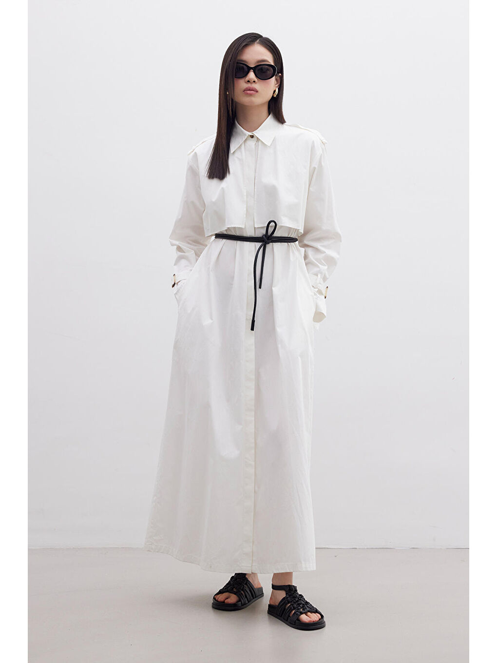 Trenç Elbise Ekru-2