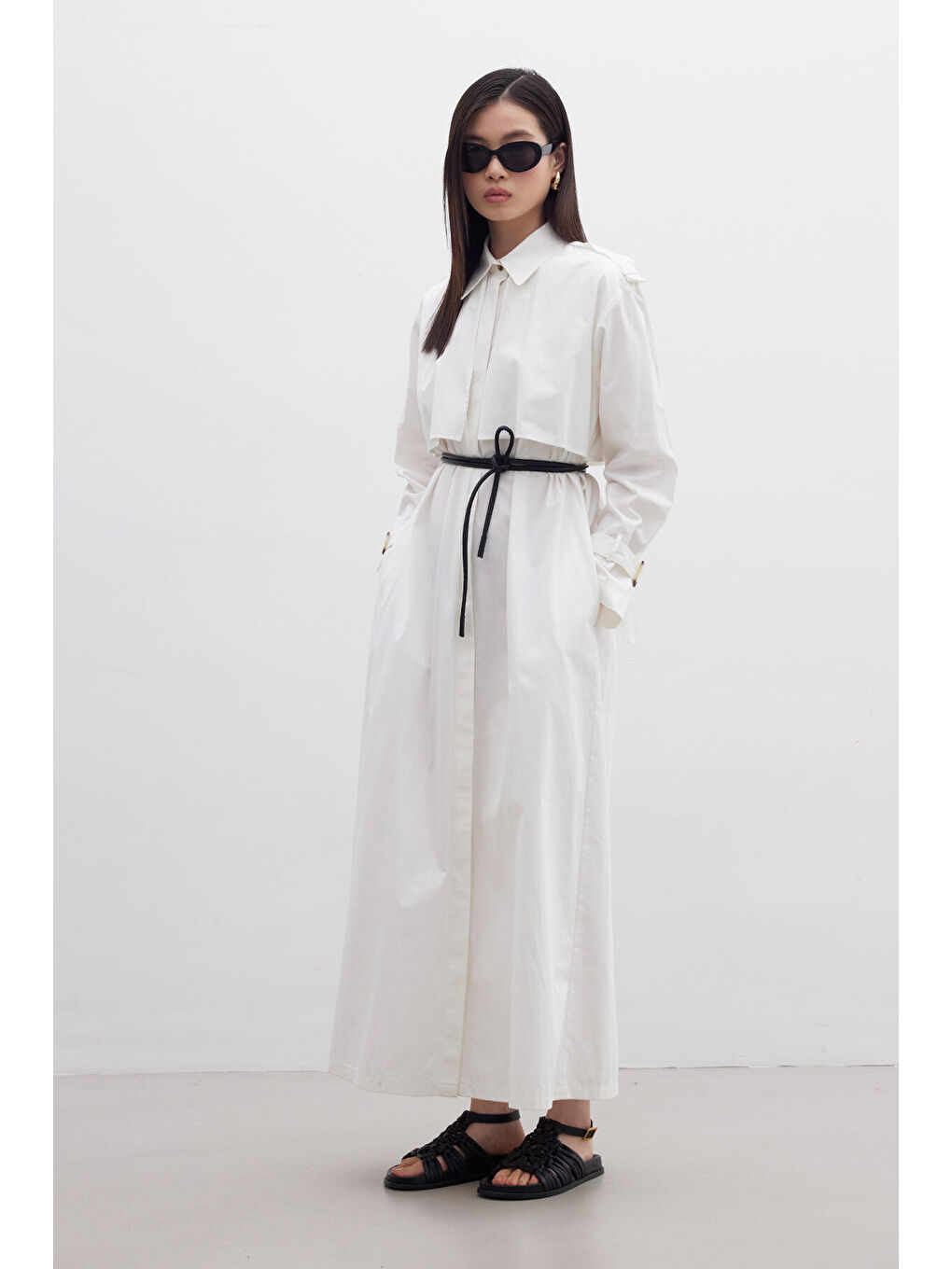 Trenç Elbise Ekru-3