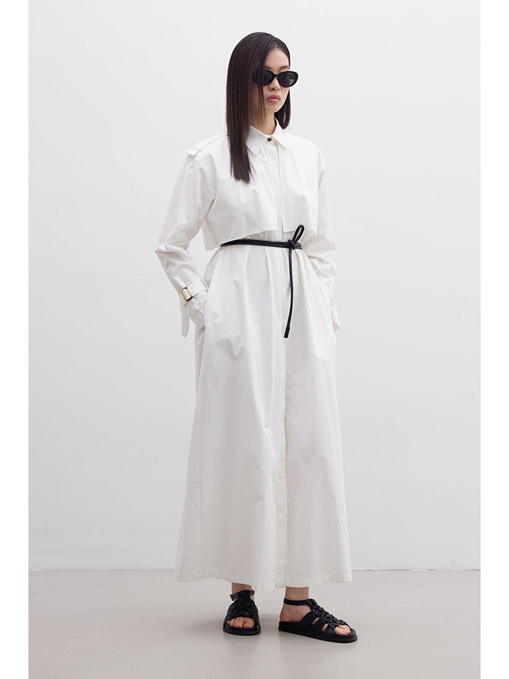 Trenç Elbise Ekru-4