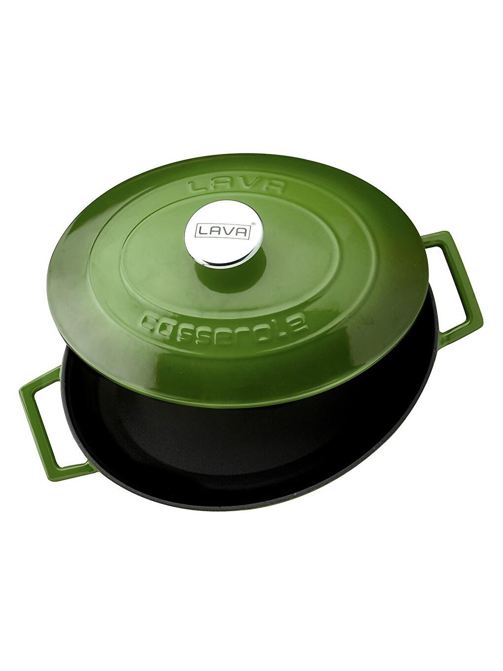 Yeşil Oval Tencere. Folk Serisi Ölçü 23x29cm.-1