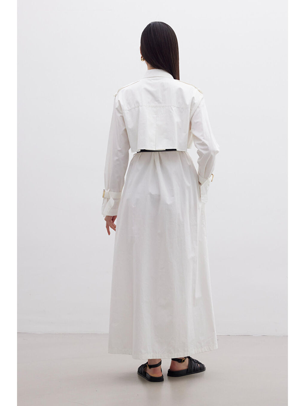 Trenç Elbise Ekru-5