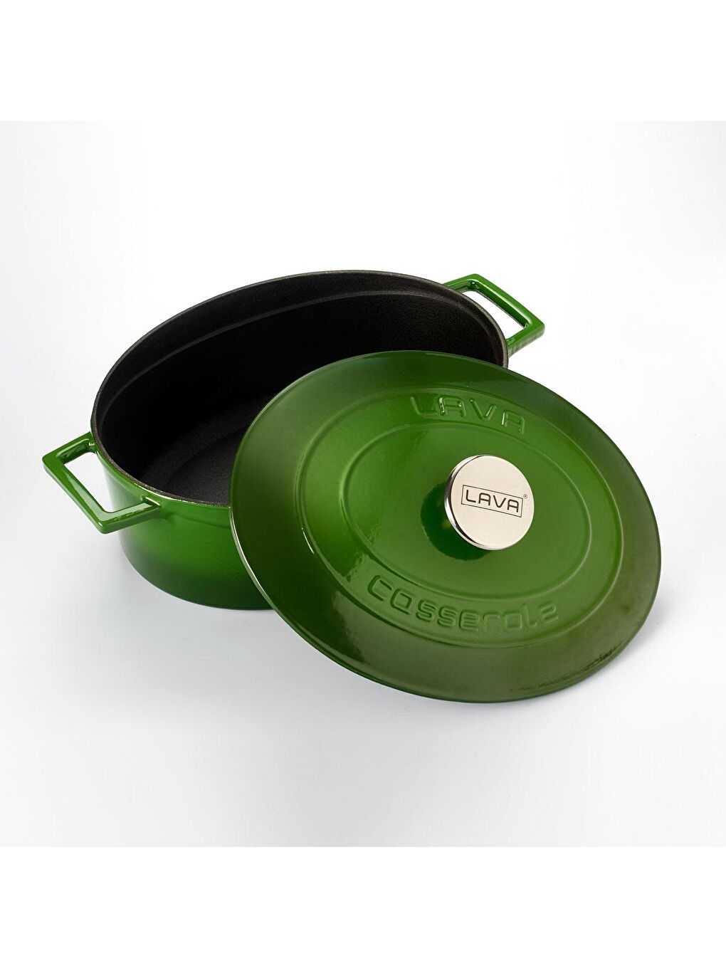 Yeşil Oval Tencere. Folk Serisi Ölçü 23x29cm.-2