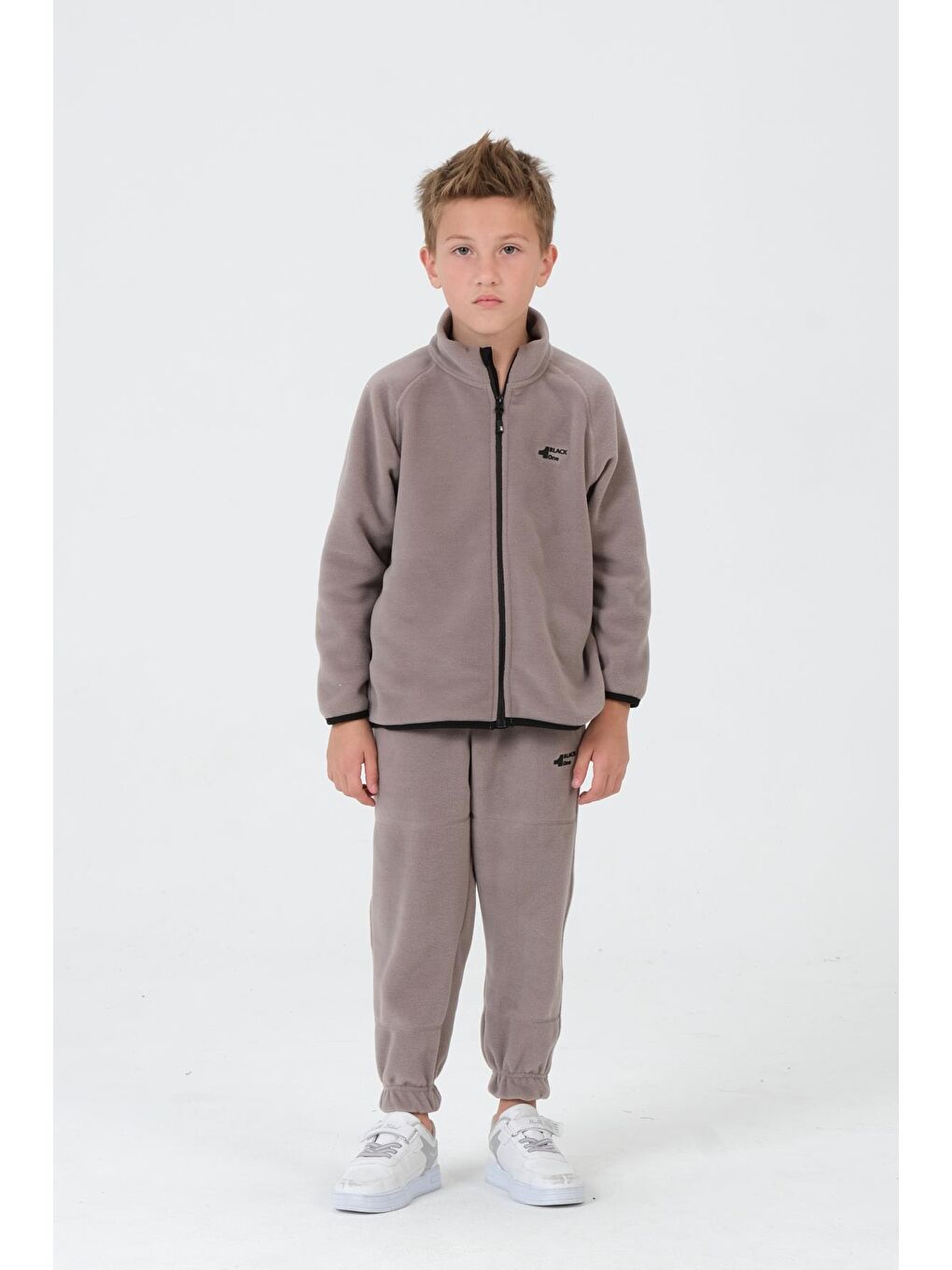 Gri Erkek Çocuk Polar Kumaş Takım