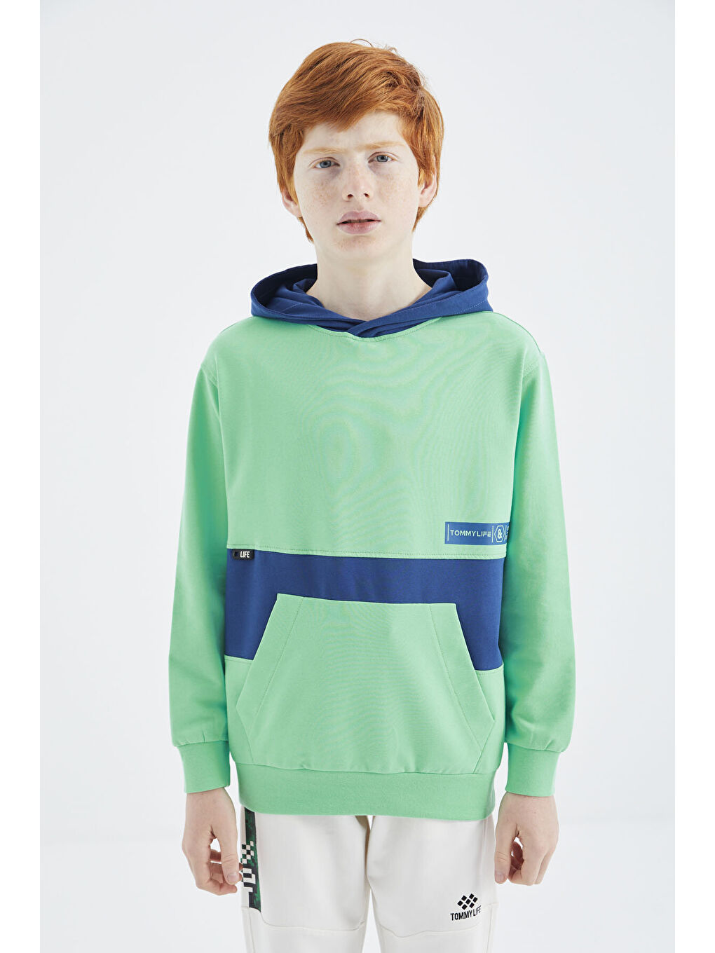 Turkuaz Su Yeşili Standart Kalıp Erkek Çocuk Sweatshirt - 11179-1