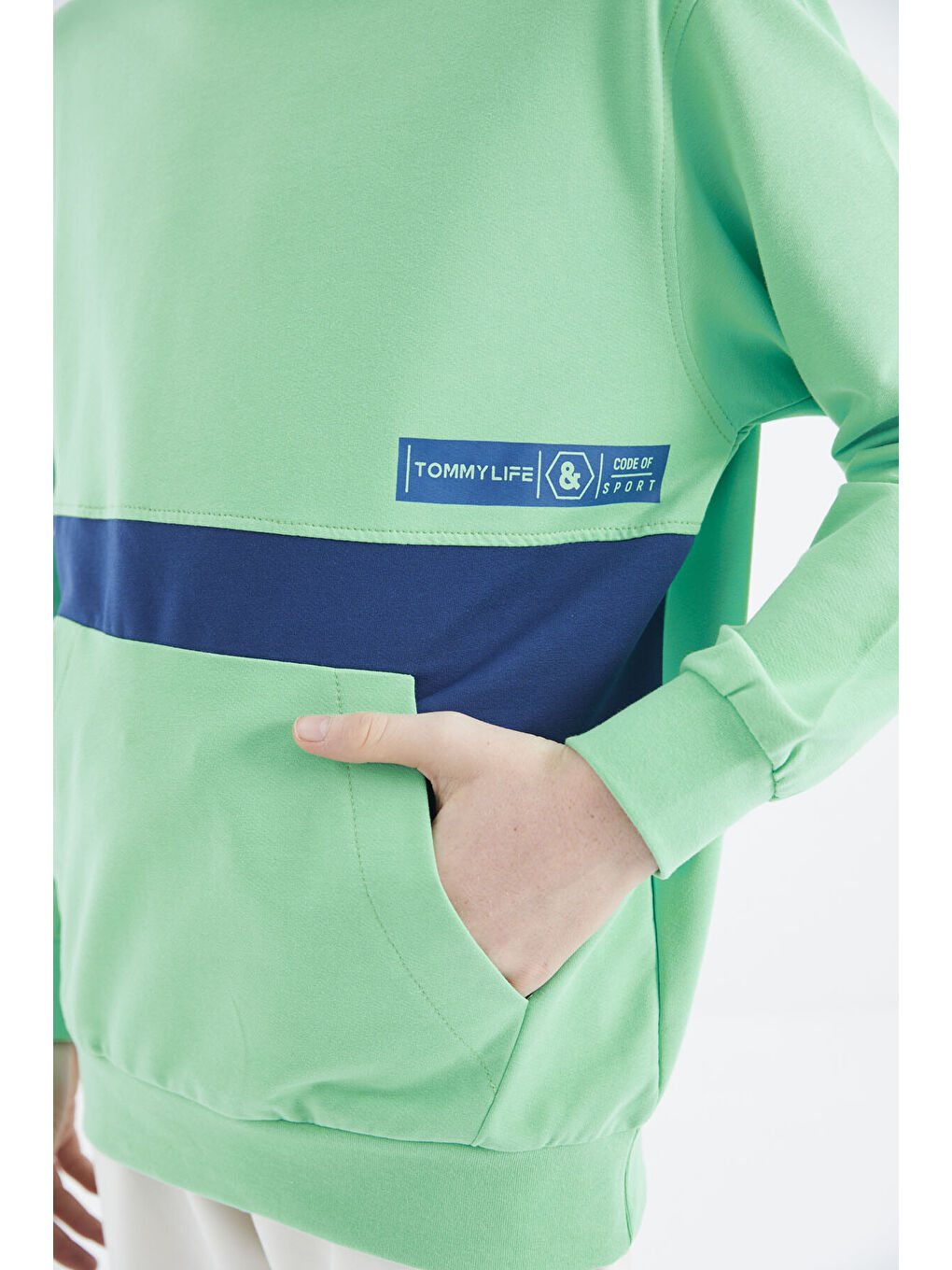 Turkuaz Su Yeşili Standart Kalıp Erkek Çocuk Sweatshirt - 11179-2