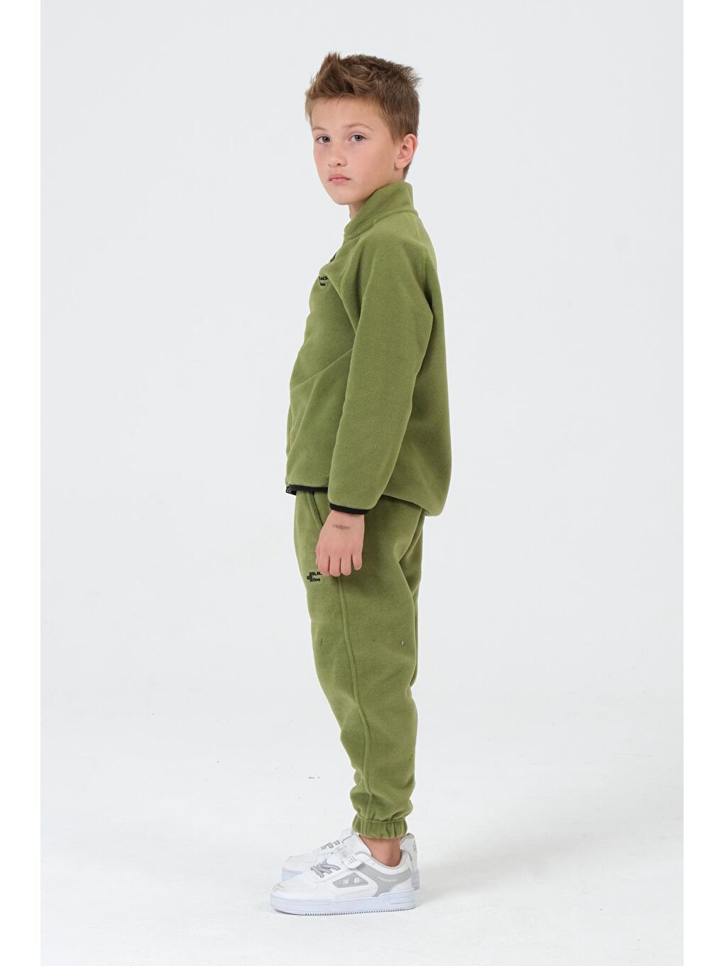 Yeşil Erkek Çocuk Polar Kumaş Takım-1