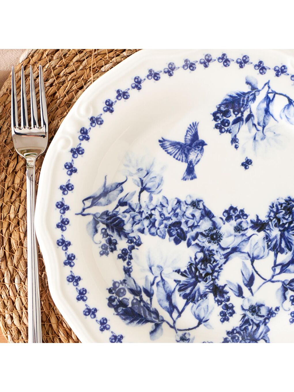 Vanessa Porselen 24 Parça 6 Kişilik Yemek Takımı Mavi-4