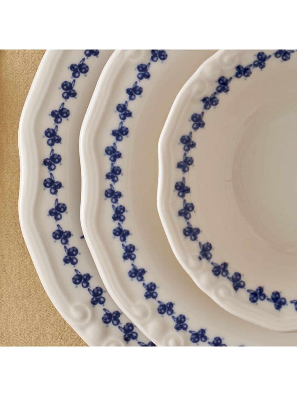 Vanessa Porselen 24 Parça 6 Kişilik Yemek Takımı Mavi-5