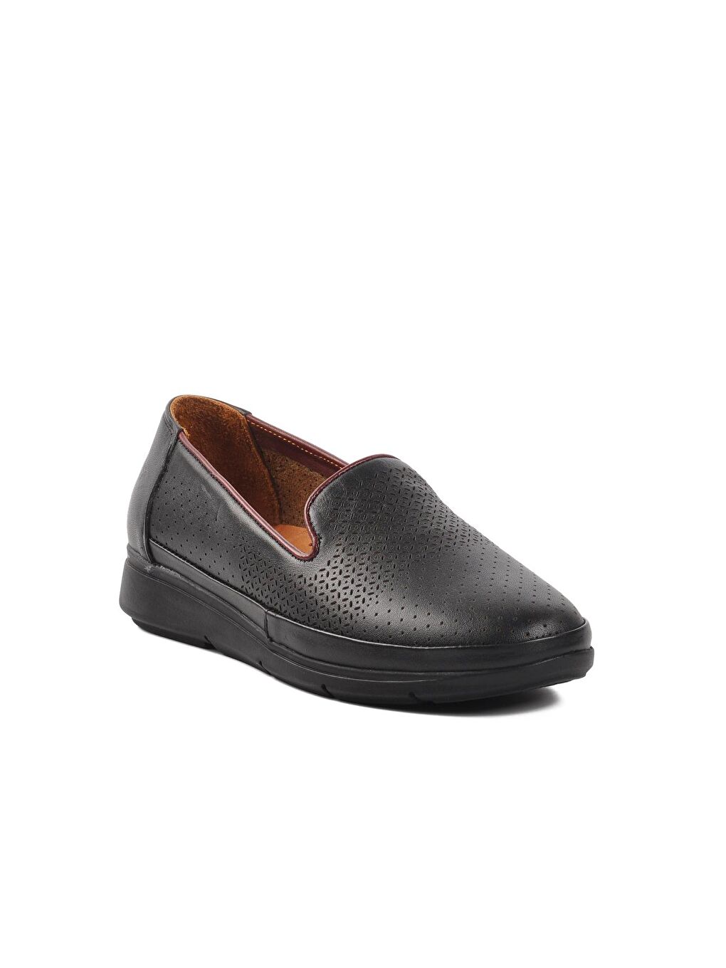 309-1 Siyah Hakiki Deri Kadın Günlük Ayakkabı-2