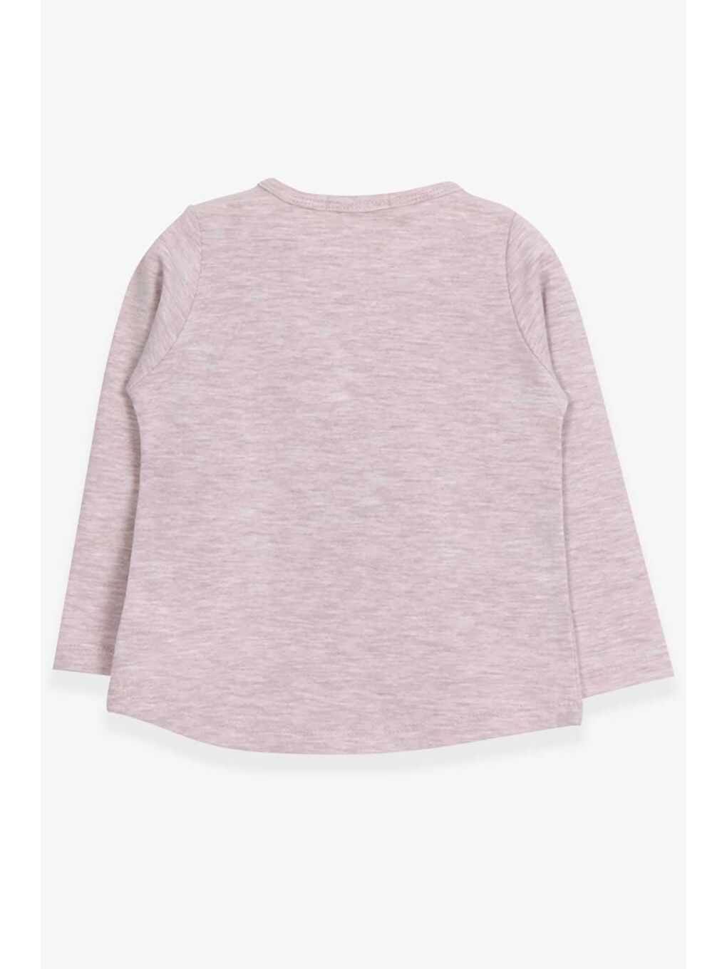 Kız Bebek Uzun Kollu Tişört Sevimli Kız Baskılı Bej Melanj (1-4 Yaş)