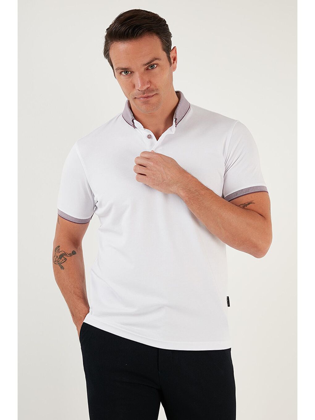 Buratti Açık Lila Pamuklu Slim Fit Polo T Shirt 646R4560 - 2