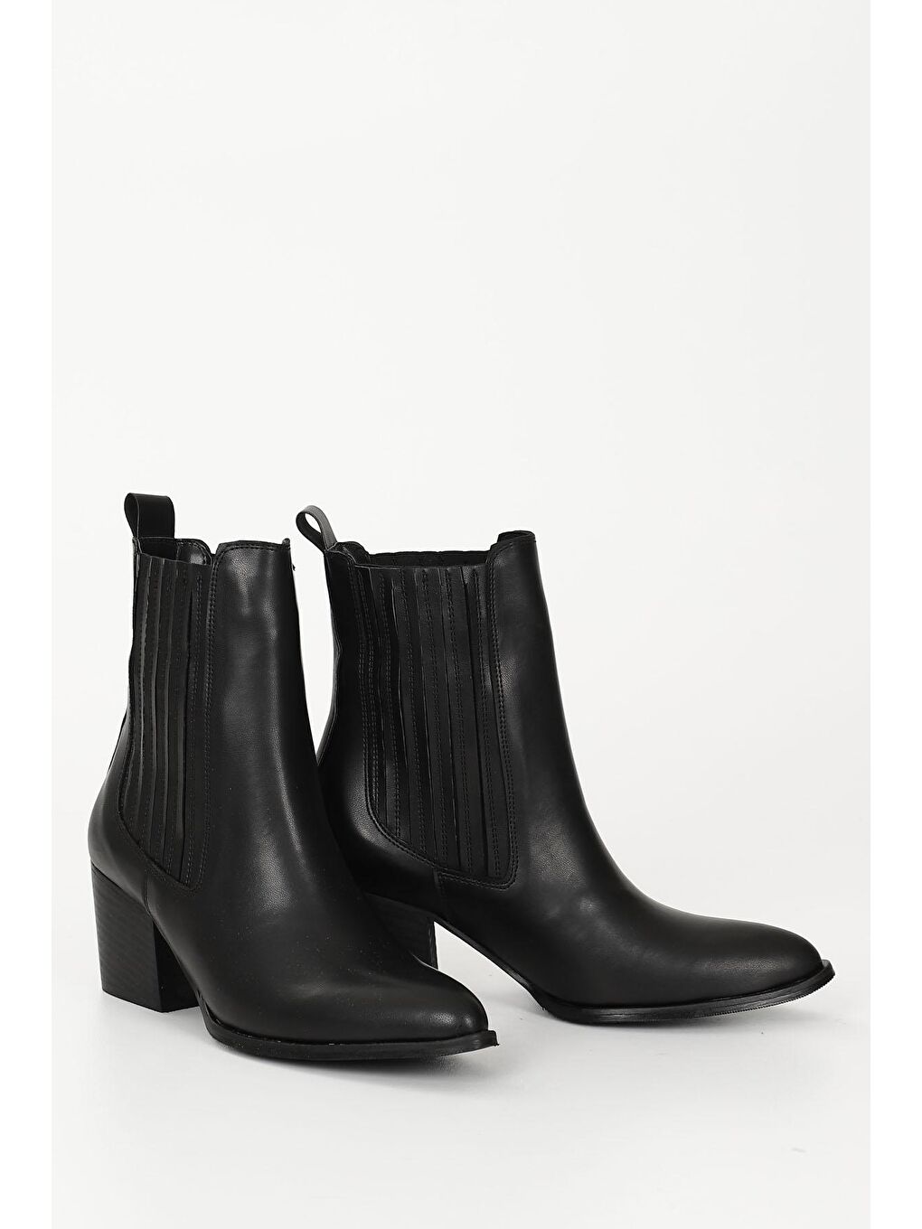 Siyah SİYAH  Sivri Burun Topuklu Kadın Günlük Chelsea Bot 34027