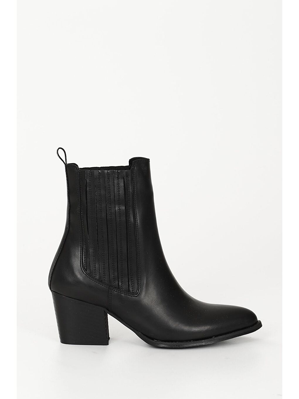 Siyah SİYAH  Sivri Burun Topuklu Kadın Günlük Chelsea Bot 34027-3