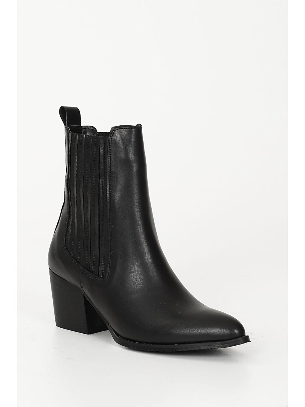 Siyah SİYAH  Sivri Burun Topuklu Kadın Günlük Chelsea Bot 34027-4