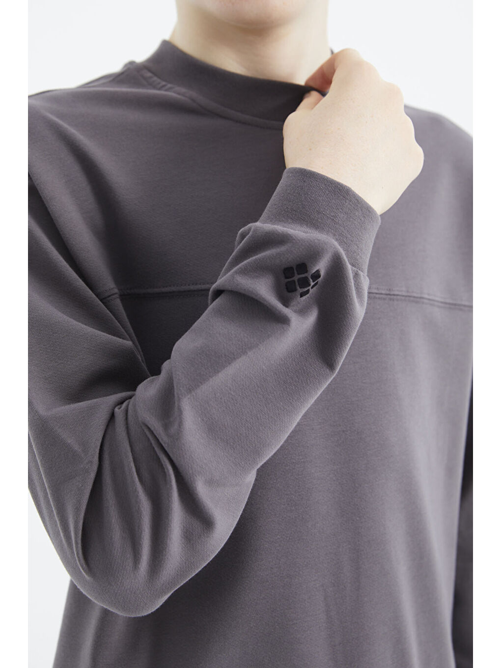 Koyu Gri Basic Erkek Çocuk Sweatshirt - 11173-2