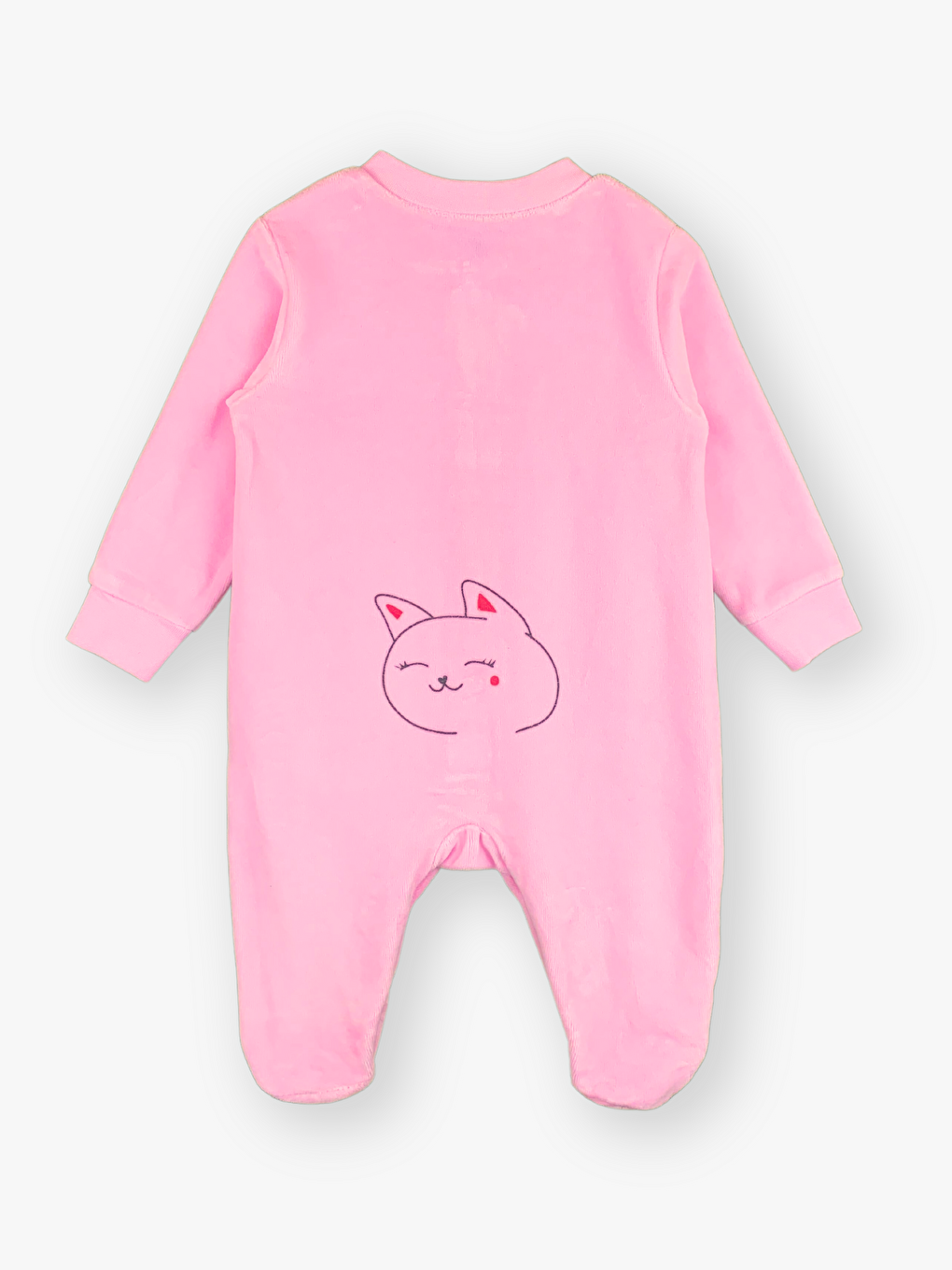 Pembe Bisiklet Yaka Uzun Kollu Kız Bebek Tulum-1