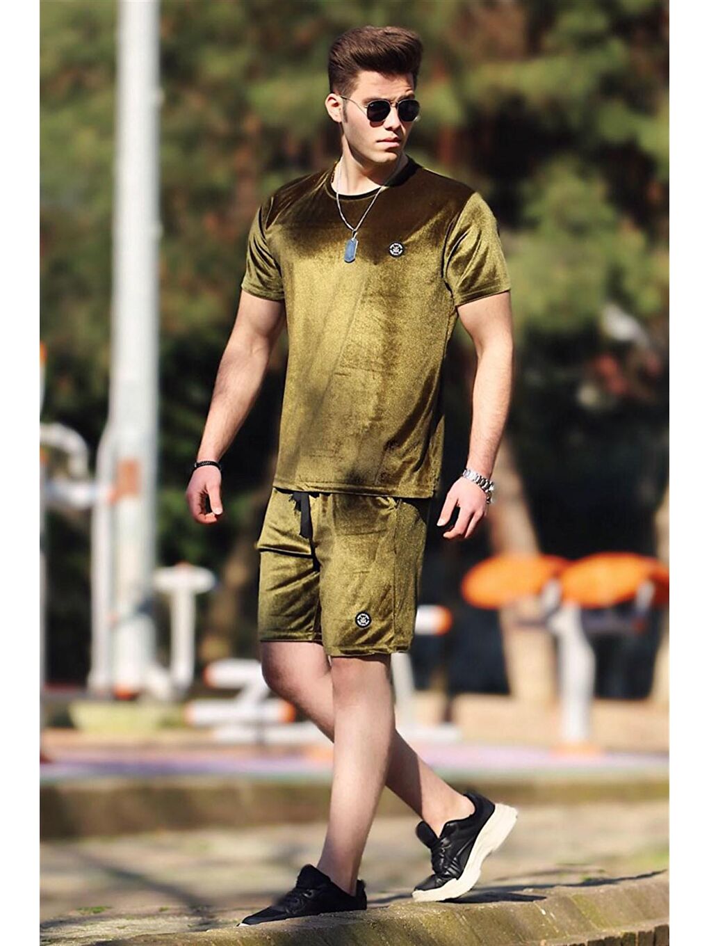 Haki Erkek Şort Takımı 4549