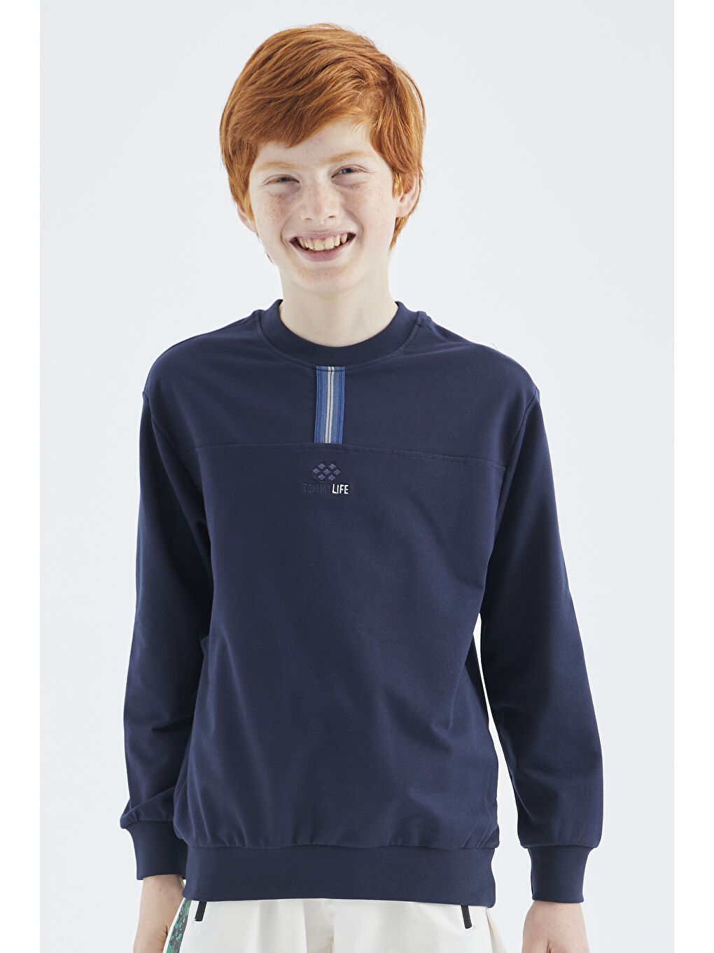 İndigo O Yaka Erkek Çocuk Sweatshirt - 11178