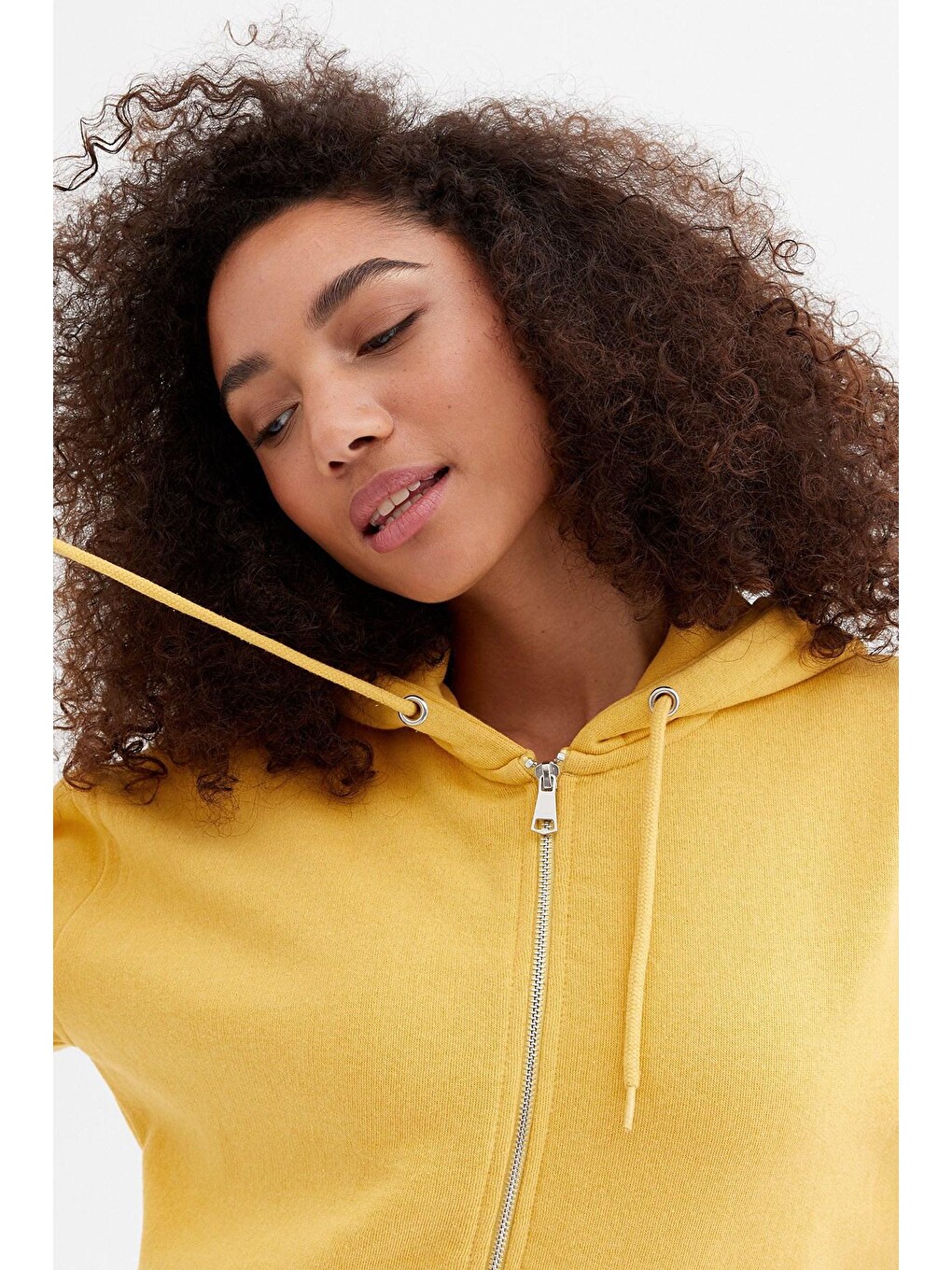 Sarı Crop Sweatshirt Mg1355-3