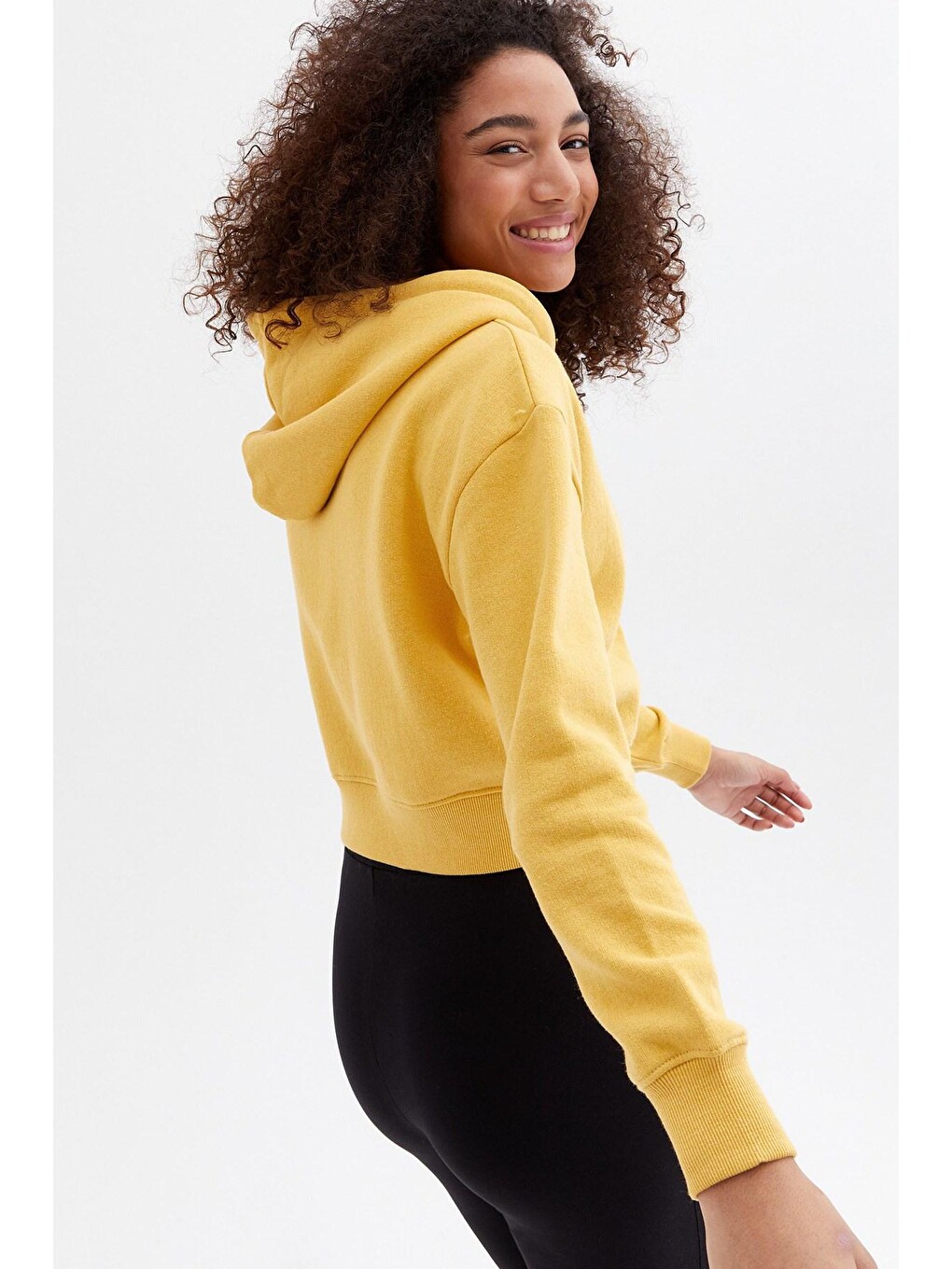 Sarı Crop Sweatshirt Mg1355-4