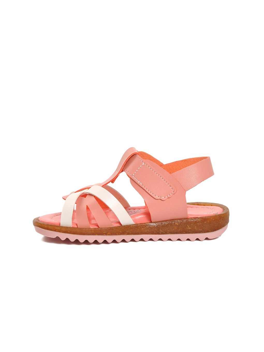 Pembe 22Y07 Pudra-Beyaz Kız Bebek Sandalet-1