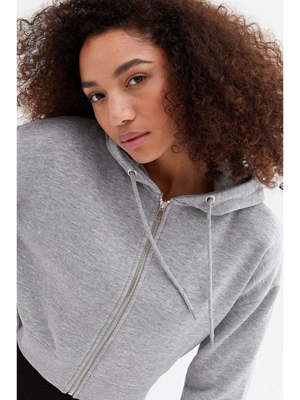 Gri Crop Sweatshirt Mg1355-3