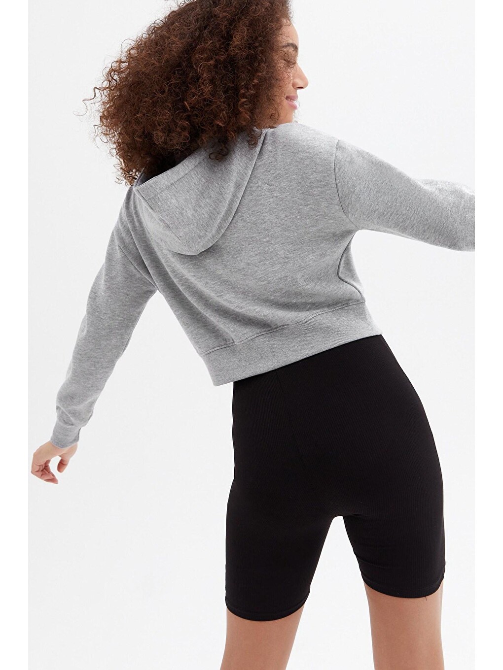 Gri Crop Sweatshirt Mg1355-4
