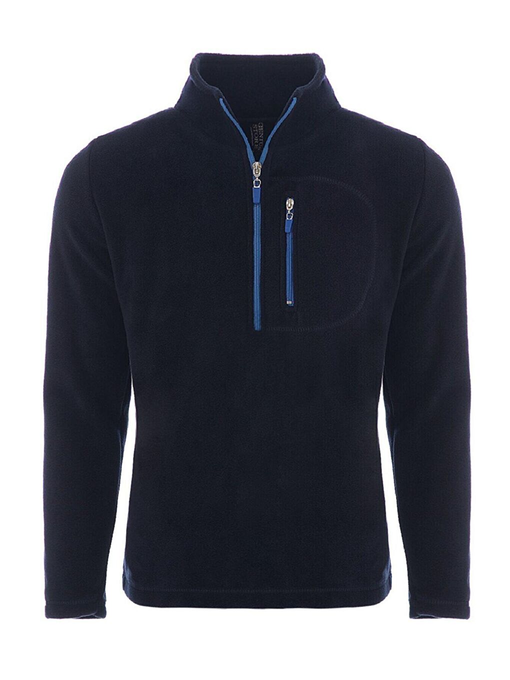 Lacivert Erkek Polar Renkli Yarım Fermuarlı Cepli Tactical Flecee