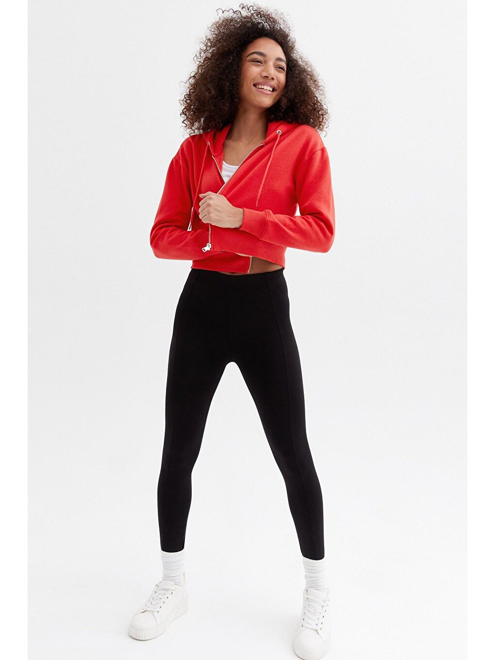 Kırmızı Crop Sweatshirt Mg1355-2