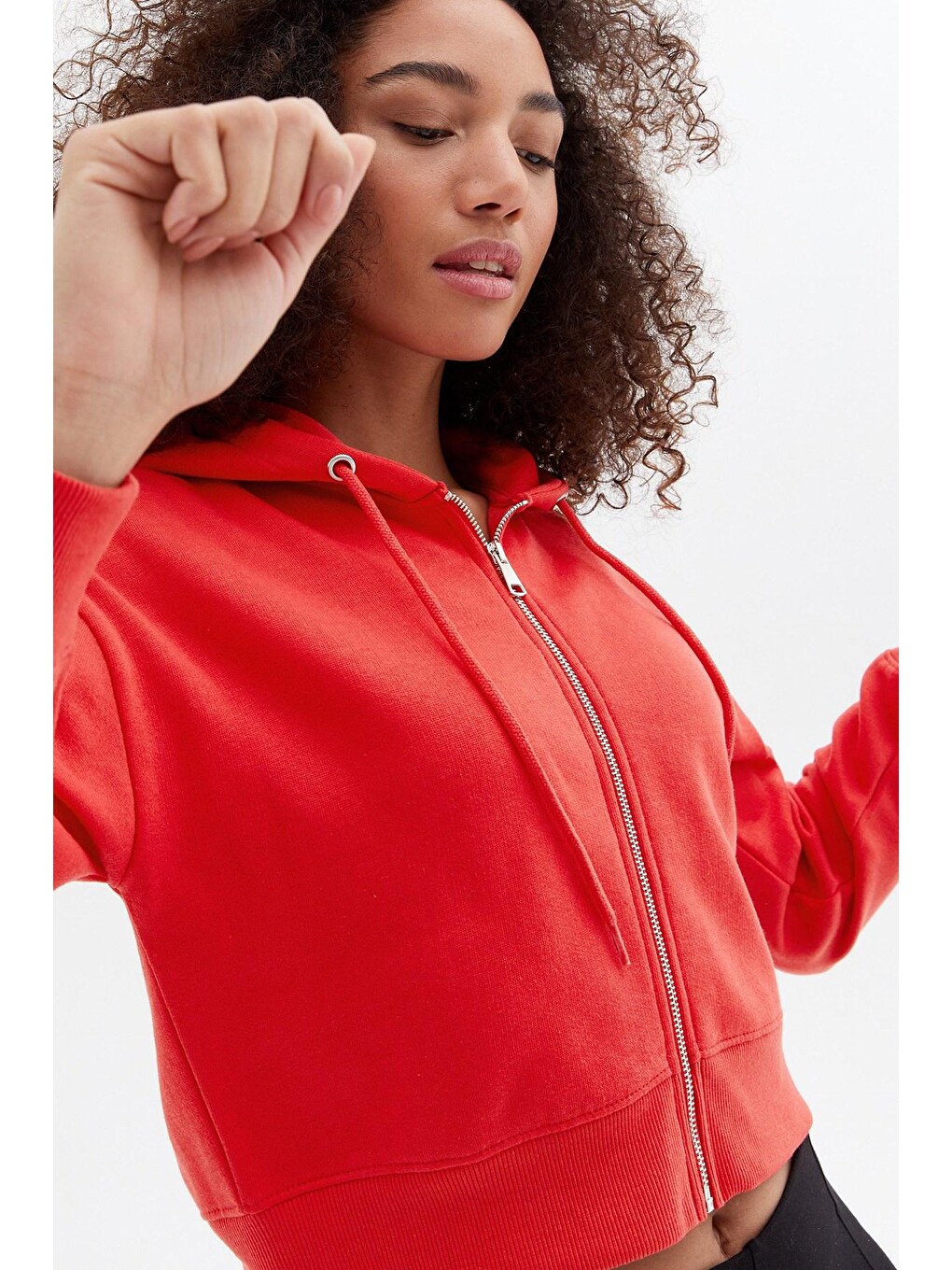 Kırmızı Crop Sweatshirt Mg1355-3