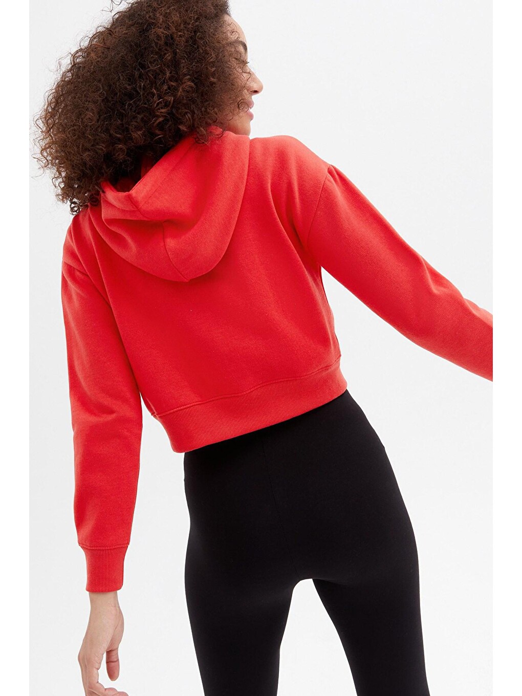 Kırmızı Crop Sweatshirt Mg1355-4