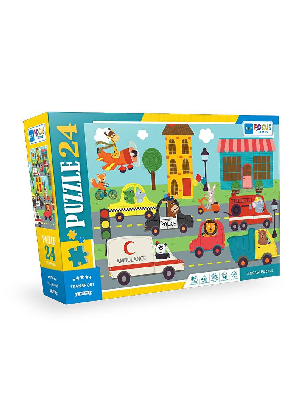 Blue Focus 24 Parça Puzzle Transport (Taşıtlar)