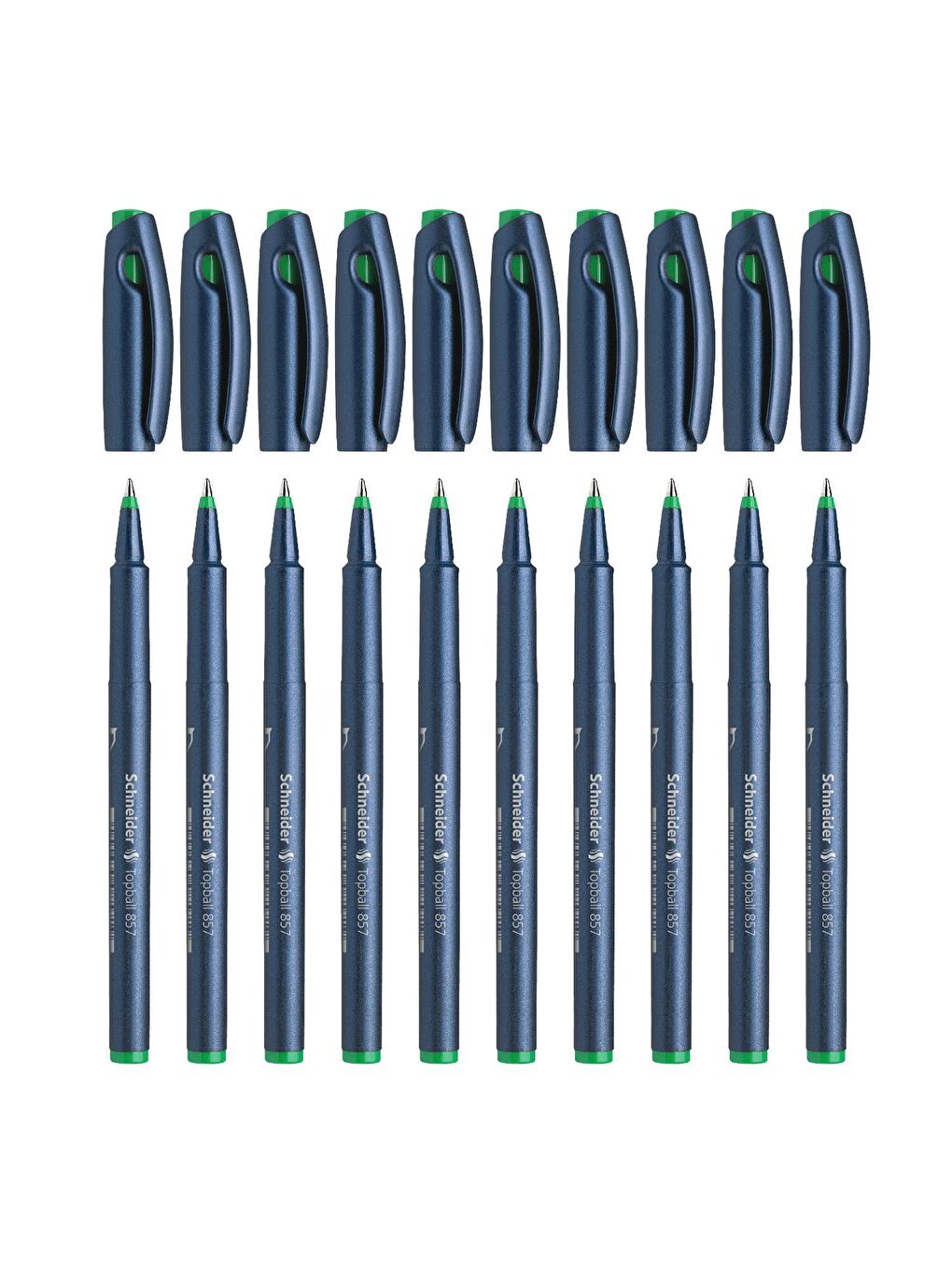 Schneider Karışık Asorti Topball 857 Roller Pen 0.6 Uç 10 Lu Set Yeşil