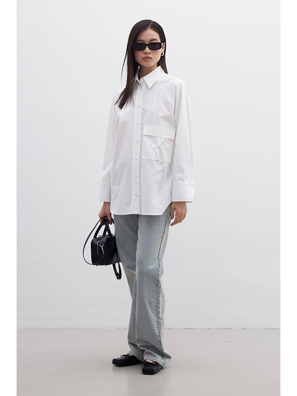 Cep Bağlama Detaylı Gömlek Ekru-2