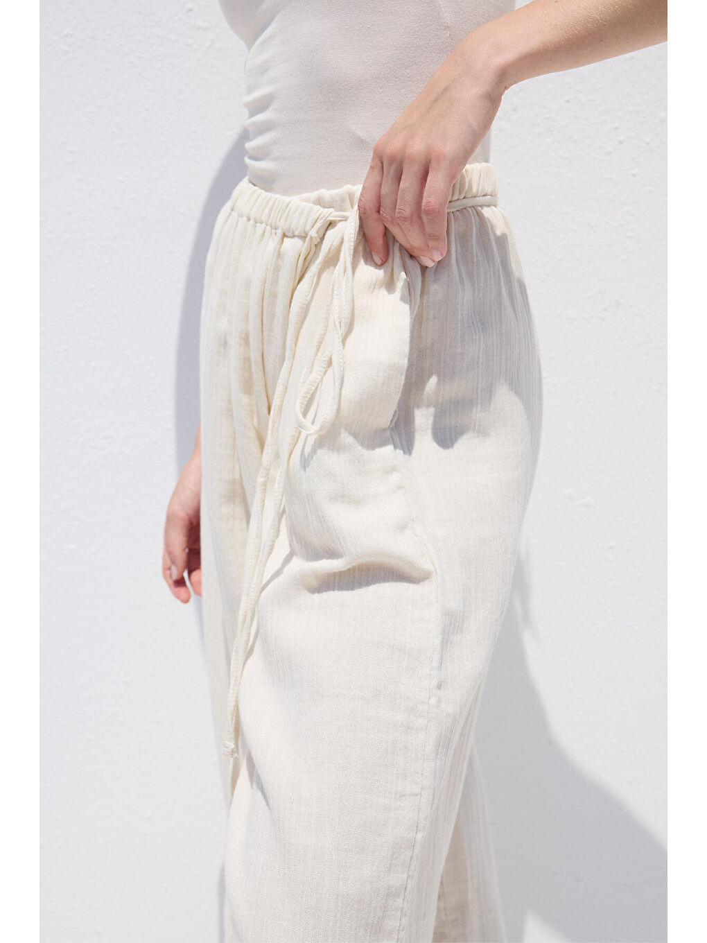 Müslin Anvelop Pantolon Ekru-3