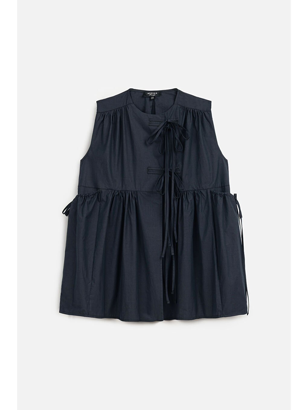 Bağcık Detaylı Yelek Lacivert-1