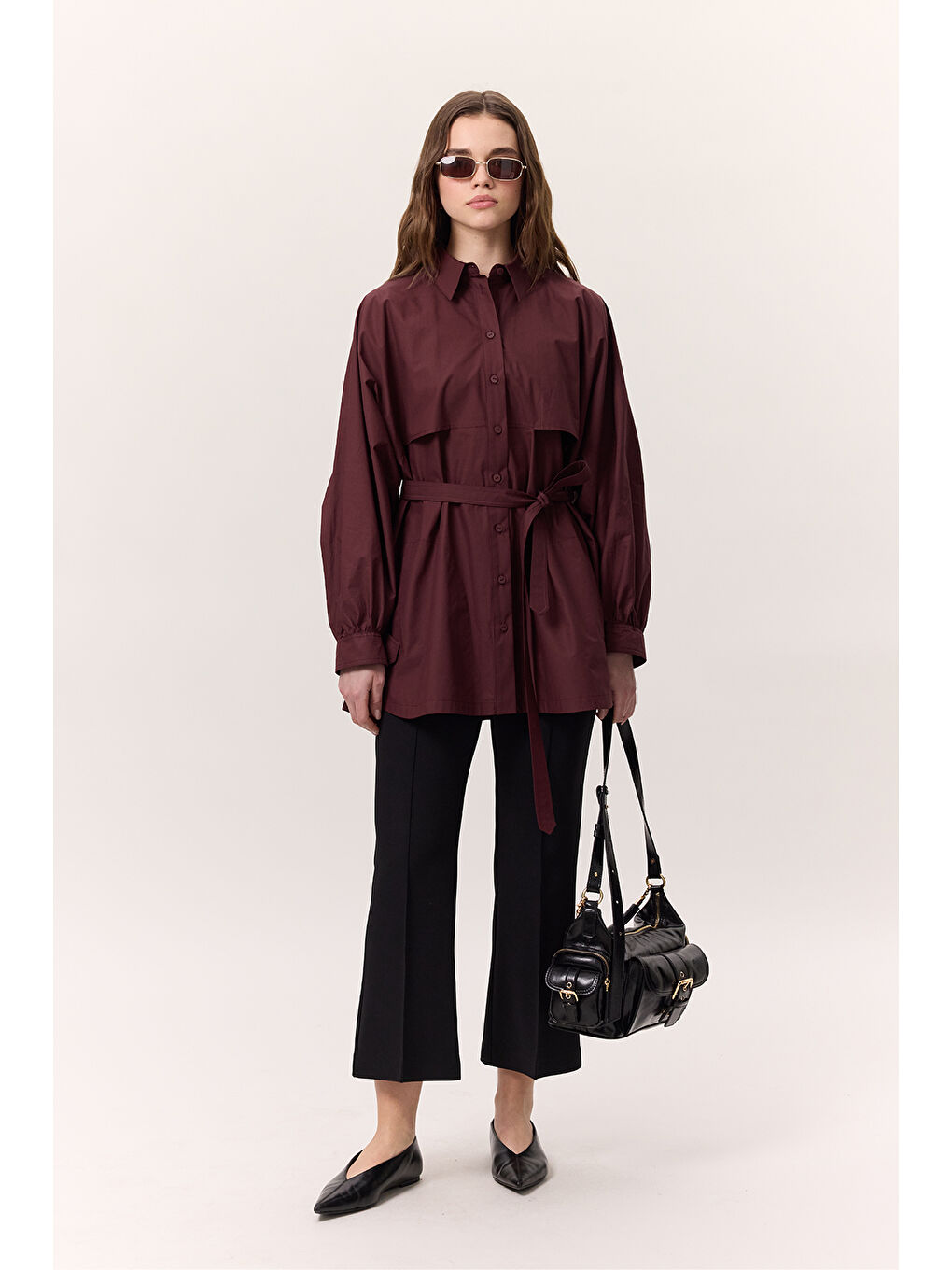 Trenç Tasarım Gömlek Bordo