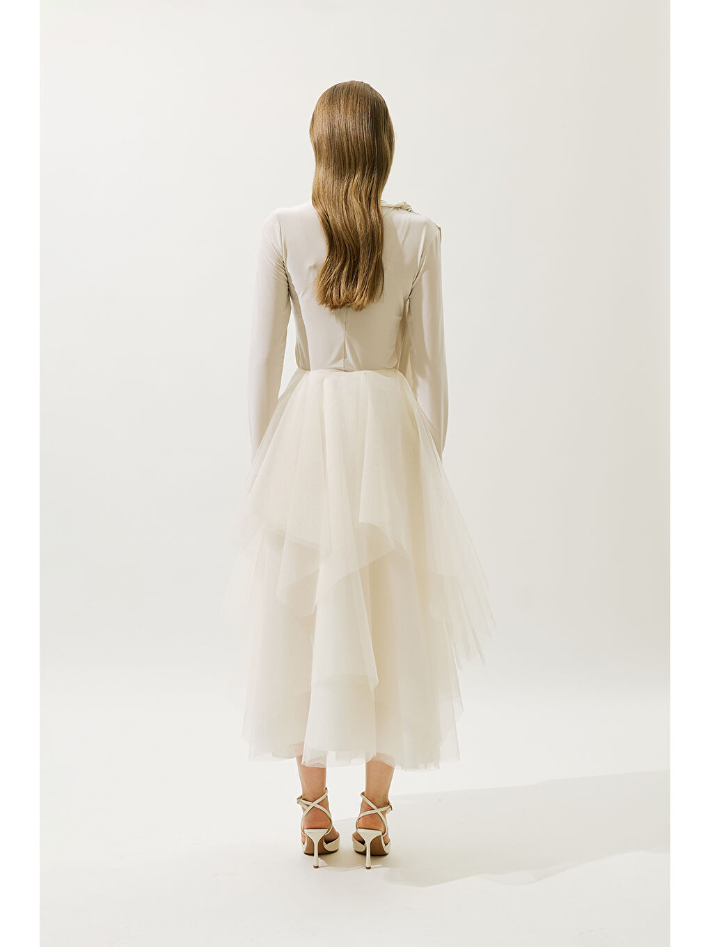 Emılıa Katlı Tül Etek Bej-6