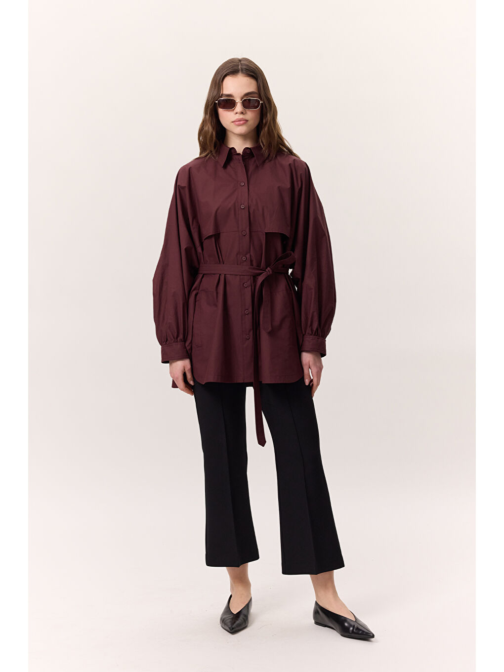 Trenç Tasarım Gömlek Bordo-2