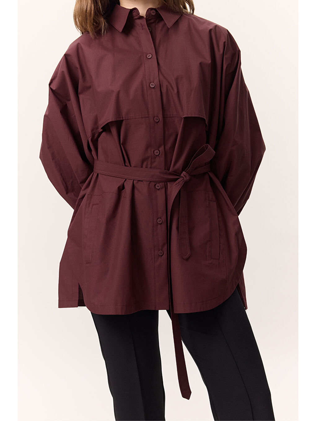 Trenç Tasarım Gömlek Bordo-4