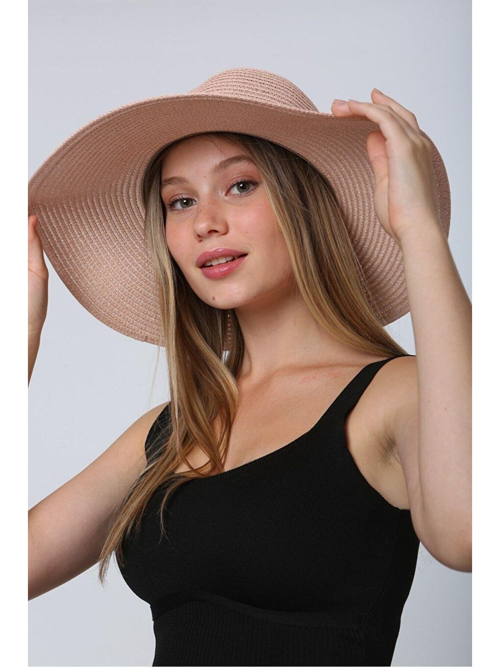 Pembe Pudra Hasır Şapka Hsr2005-2