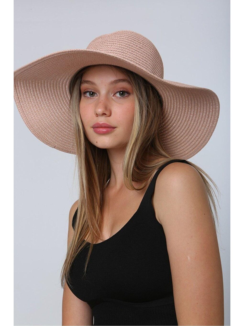 Pembe Pudra Hasır Şapka Hsr2005-4