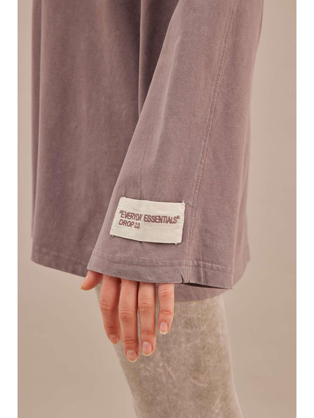 Lila Soluk Efektli Oversize Sweatshırt Lavanta-3