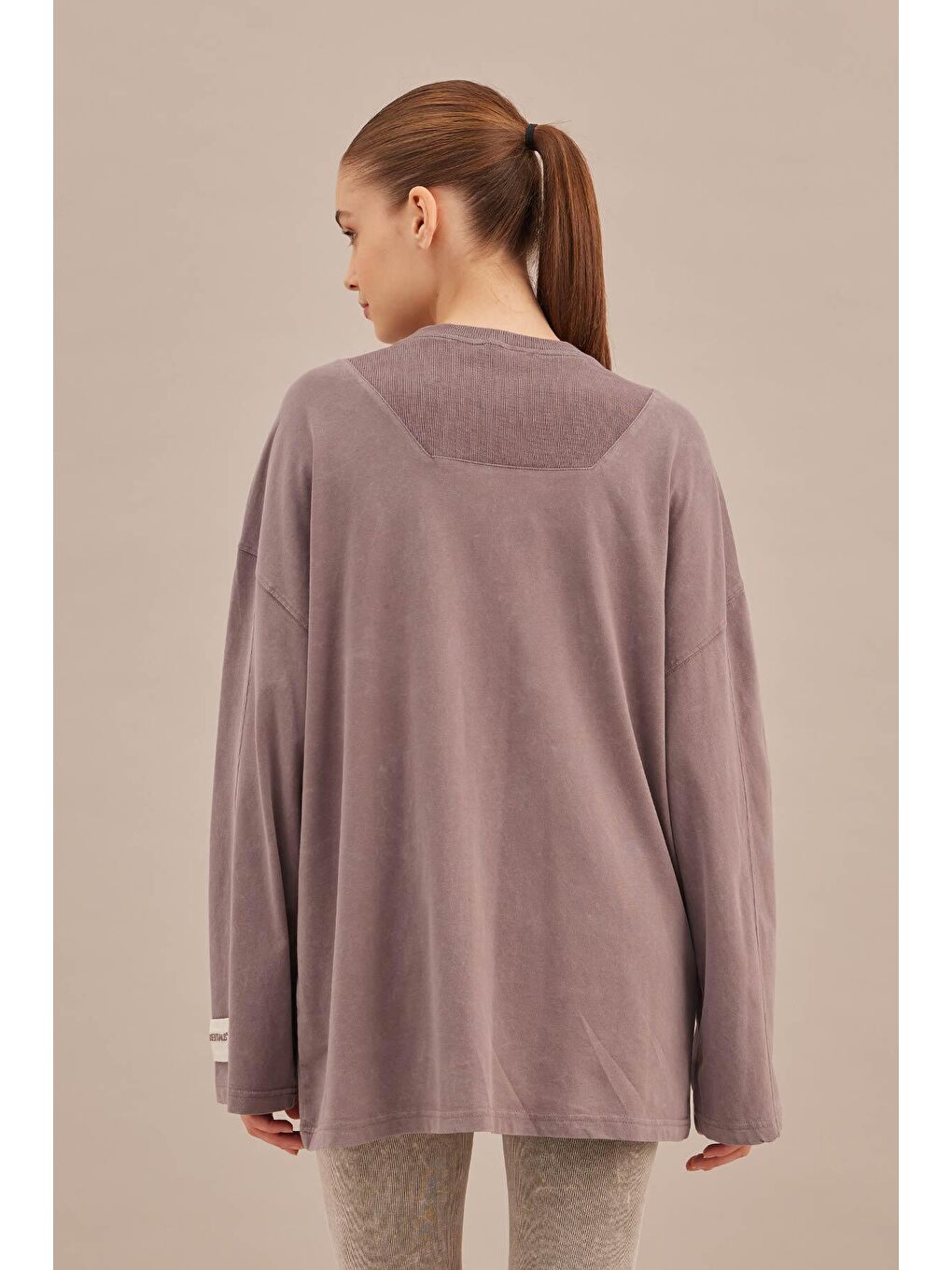 Lila Soluk Efektli Oversize Sweatshırt Lavanta-7
